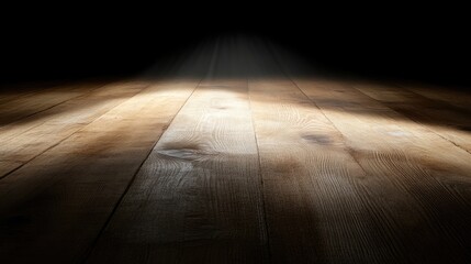 Wooden floor with spotlight