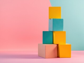 Obraz premium Colorful building blocks tower