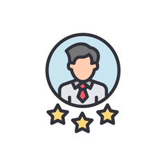 Expert people colored icons, minimalist vector illustration ,simple transparent graphic element .Isolated on white background