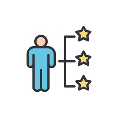 Expert people colored icons, minimalist vector illustration ,simple transparent graphic element .Isolated on white background