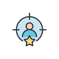 Expert people colored icons, minimalist vector illustration ,simple transparent graphic element .Isolated on white background