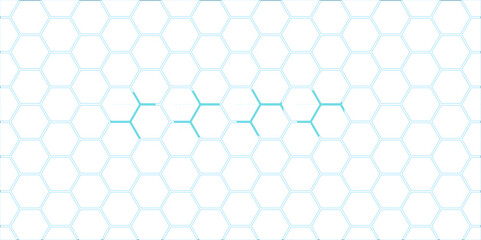Abstract blue hexagonal pattern with a seamless honeycomb texture and geometric design