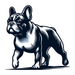 french bulldog vector and illustration isolated on white background.