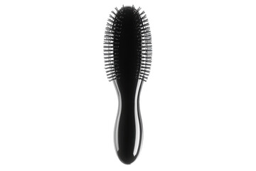 Sleek black hairbrush oval design soft bristles perfect for detangling and styling minimalist