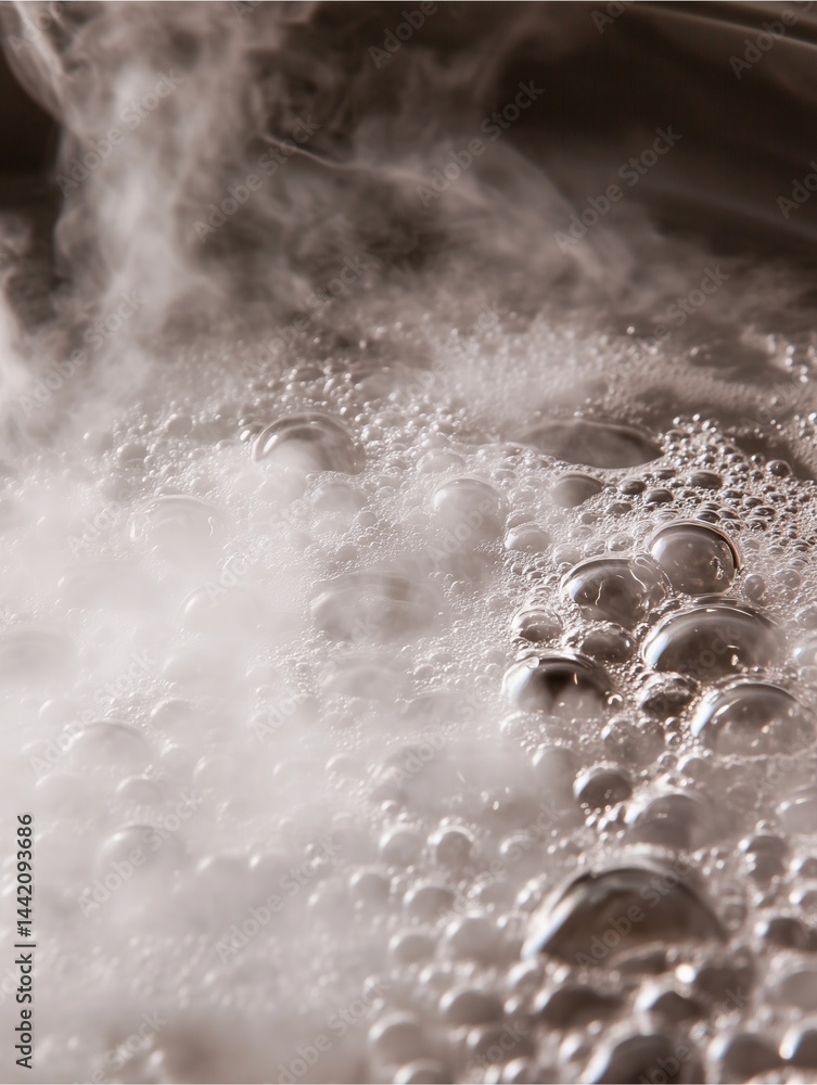Poster bubbles rising: close-up of effervescent bubbles, rising, creating a captivating play of light and t