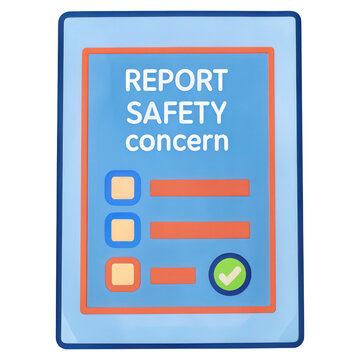 Work safety guidelines, A digital form reporting a safety concern, displayed on a device background.