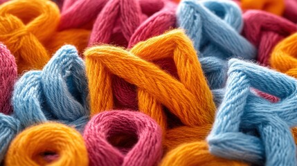 Colorful yarn close up