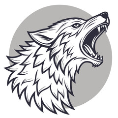 Obraz premium Angry wolf head illustration