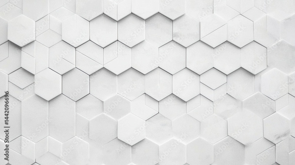Poster a white hexagonal pattern on a wall.