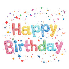 Fototapeta premium Joyful Birthday Wish: Celebrate with this vibrant and festive image, perfect for adding a touch of happiness to birthdays! Wish someone special a happy birthday with this colorful.