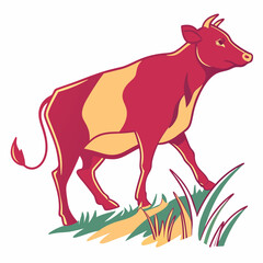 Australian Cow vector silhouette illustration isolated on white background