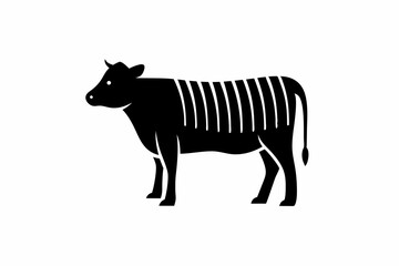 Australian Cow icon vector silhouette illustration isolated on white background