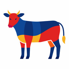 Australian Cow vector silhouette illustration isolated on white background