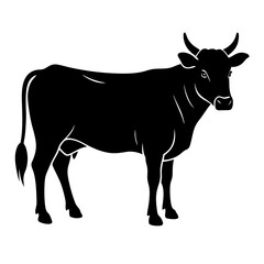 Australian Cow vector silhouette illustration isolated on white background