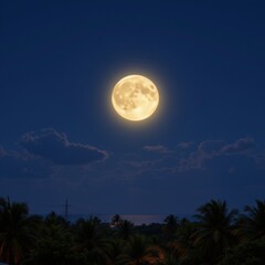 Full Moon Over Tropical Trees
