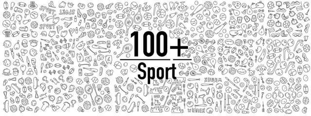 sport icon set with doodle line style vector © foxndeer