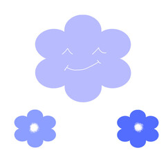 cloud and flowers