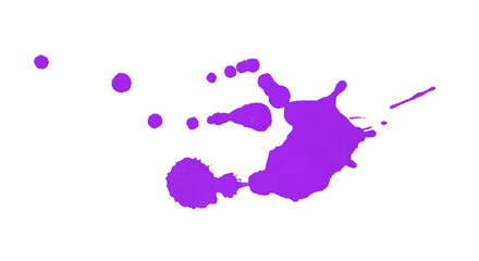 Purple watercolor splash with dynamic splash effect on transparent background. Watercolor brush.