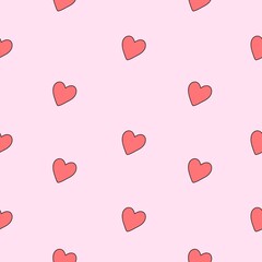 Heart pattern background, seamless social media doodle