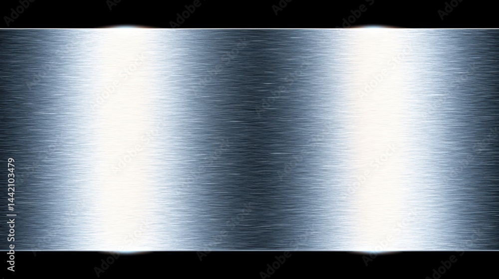 Poster a metallic surface with a textured pattern and two bright spots at the top.