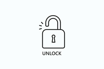 Unlock Icon Or Logo Isolated Illustration