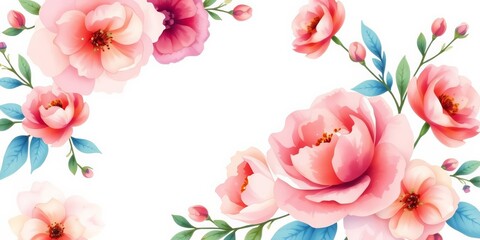 Elegant watercolor floral background, perfect for wedding invitations or save-the-date cards, card, decoration