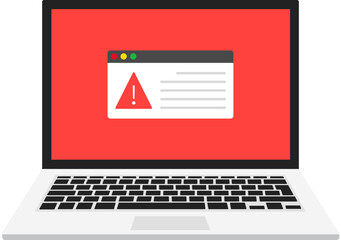 Warning notification on laptop 