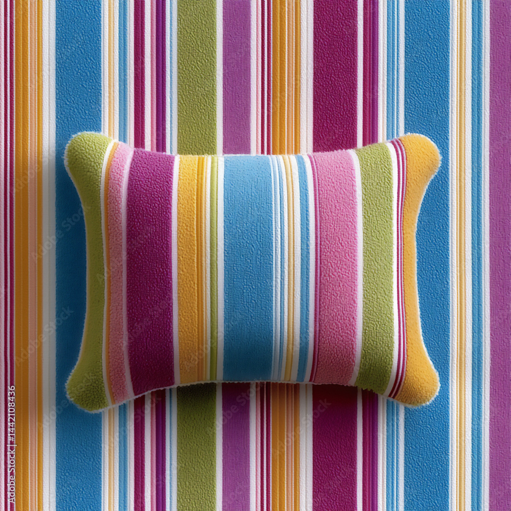 Poster bright and cheerful background with a pattern of vertical stripes in various happy colors