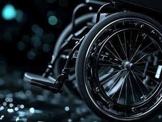 Modern wheelchair, close-up