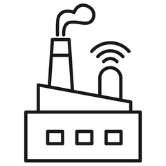 Obraz premium Smart Manufacturing Outline Icon