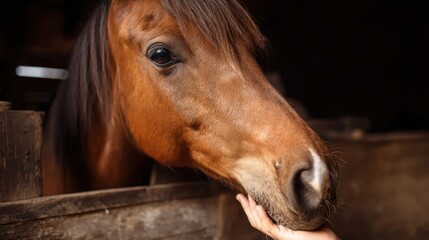 Obraz premium Gentle Connection: A Horse's Trusting Gaze