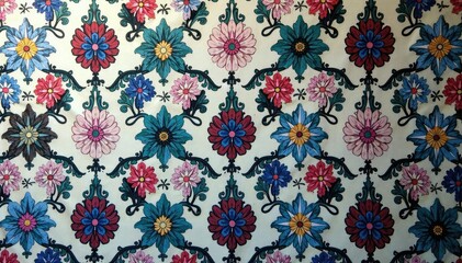 Subtle floral damask wallpaper, continuous design, ornate, home