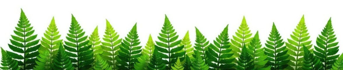 Ferns isolated in isolation on white background, woods, trees