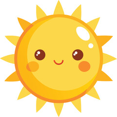 cute kids Sun illustration Vector 