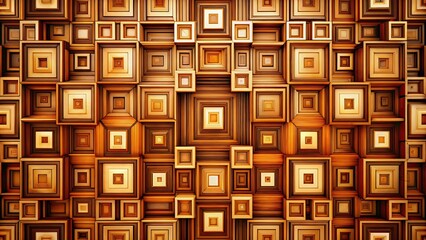 Brown Geometric Square Pattern - High Depth of Field
