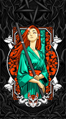Fototapeta premium samurai girl