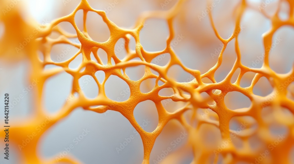 Aufkleber abstract golden network structure intricate 3d lattice in gray background