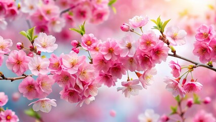 Naklejka premium Cherry Blossom Watercolor Serenity - AI Photo