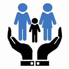 This is a pixel design illustrating the concept of health insurance. Symbolic icons, such as a shield, cross, card, and document, represent safety, care, and financial protection.