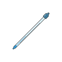 Lab thermometer illustration isolated on white. Science lab utensil illustration