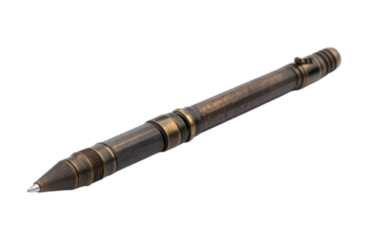 Elegant antique brass pen detailed design vintage style writing instrument sharp point unique