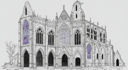 Fototapeta premium Ruined Cathedral Transformed into a Mage Tower