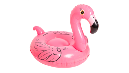 Flamingo print pink pool inflatable flamingo isolated on transparent background