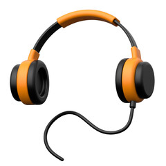 Headphone 3D icon on transparent