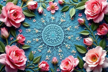 Intricate floral lace, delicate threads interwoven , web, art