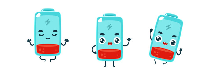 Set Mascot images of the Empty Battery
