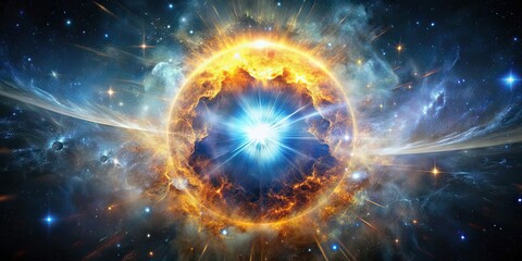 Dying Star Collapses into White Dwarf, Glowing Nebula