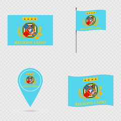 Lazio Flag Set, Region of Italy.