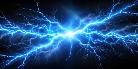 Electric Thunder Blue Lightning Bolts - Dynamic Natural Energy
