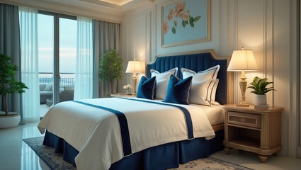 Chic and tastefully furnished master bedroom